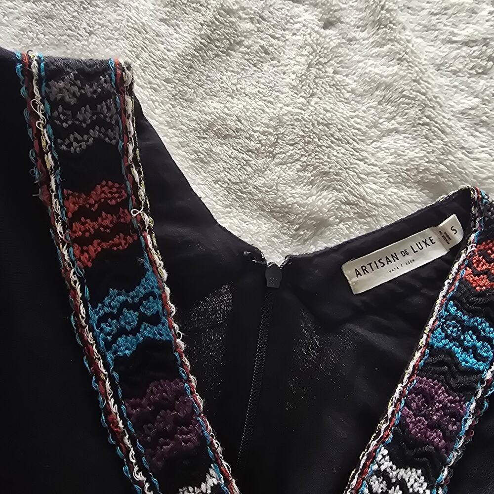 Artisan de Luxe Embroidered Maxi Dress S Black artisan to wear Resort Festival - Picture 7 of 12